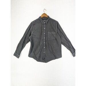 Universal Threads Shirt Men's Gray Classic Fit Long‎ Sleeve Button Up Cotton L